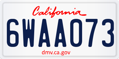 CA license plate 6WAA073
