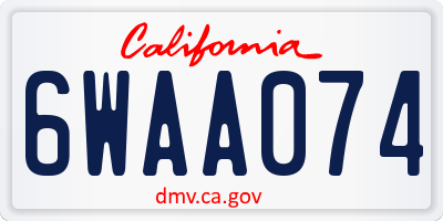 CA license plate 6WAA074