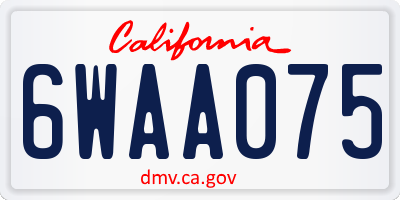 CA license plate 6WAA075