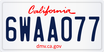 CA license plate 6WAA077
