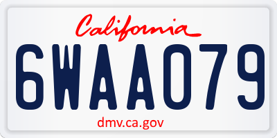 CA license plate 6WAA079