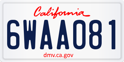 CA license plate 6WAA081