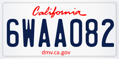 CA license plate 6WAA082