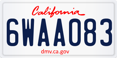 CA license plate 6WAA083