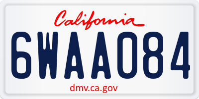 CA license plate 6WAA084