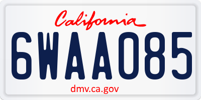 CA license plate 6WAA085
