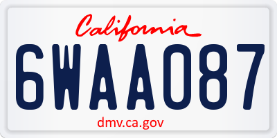 CA license plate 6WAA087