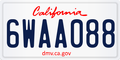 CA license plate 6WAA088
