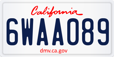 CA license plate 6WAA089