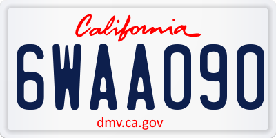 CA license plate 6WAA090
