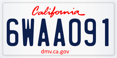 CA license plate 6WAA091