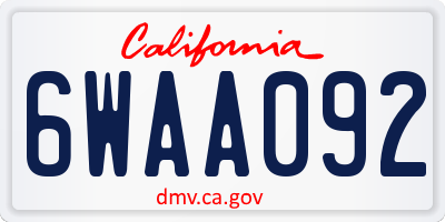 CA license plate 6WAA092