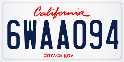 CA license plate 6WAA094