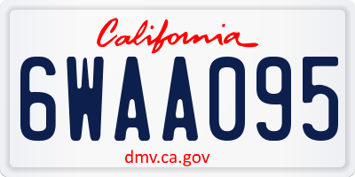 CA license plate 6WAA095