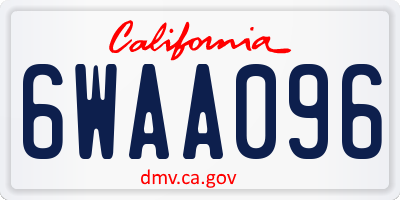 CA license plate 6WAA096