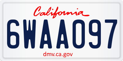 CA license plate 6WAA097