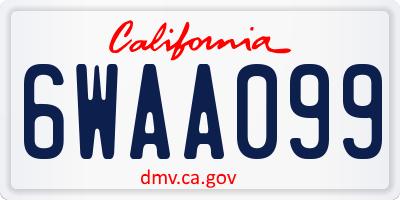 CA license plate 6WAA099