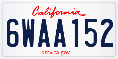 CA license plate 6WAA152