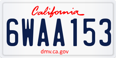 CA license plate 6WAA153