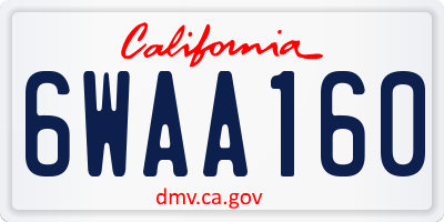 CA license plate 6WAA160