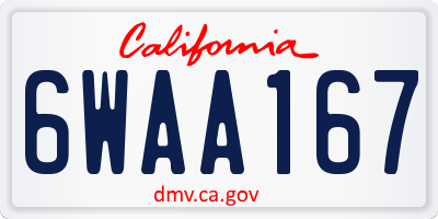 CA license plate 6WAA167