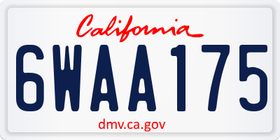 CA license plate 6WAA175