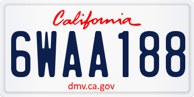 CA license plate 6WAA188