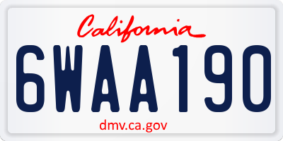 CA license plate 6WAA190