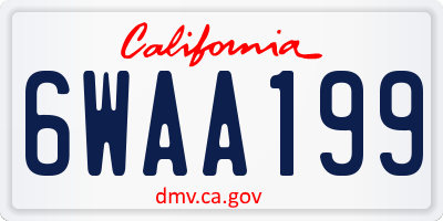 CA license plate 6WAA199