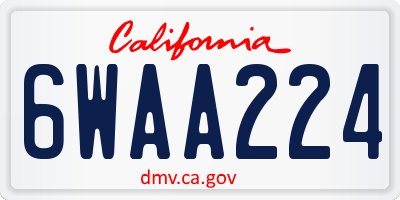 CA license plate 6WAA224