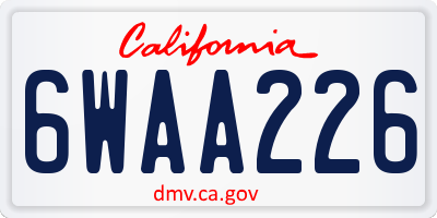 CA license plate 6WAA226