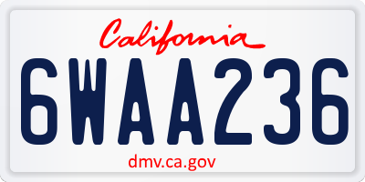 CA license plate 6WAA236