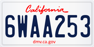 CA license plate 6WAA253