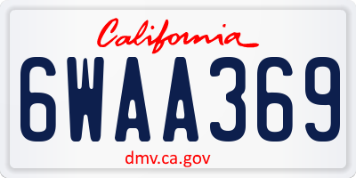 CA license plate 6WAA369