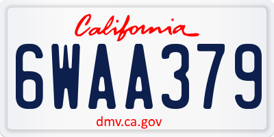 CA license plate 6WAA379