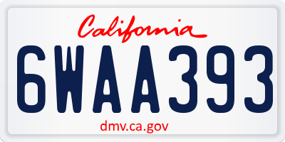 CA license plate 6WAA393