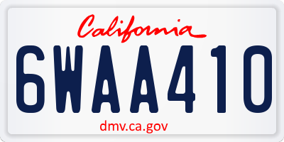 CA license plate 6WAA410