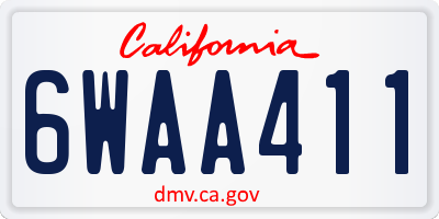 CA license plate 6WAA411