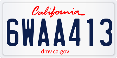 CA license plate 6WAA413
