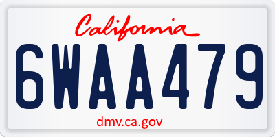 CA license plate 6WAA479