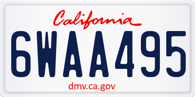 CA license plate 6WAA495