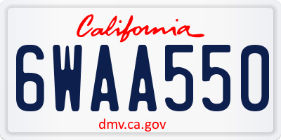 CA license plate 6WAA550