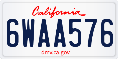 CA license plate 6WAA576