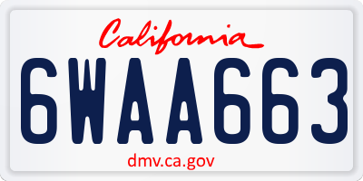 CA license plate 6WAA663