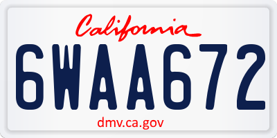 CA license plate 6WAA672