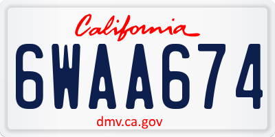 CA license plate 6WAA674