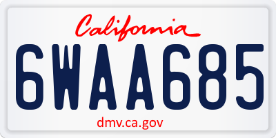 CA license plate 6WAA685