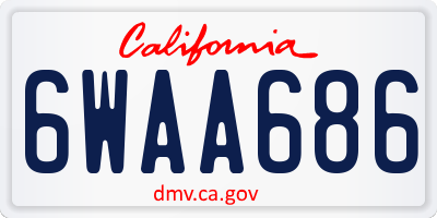 CA license plate 6WAA686