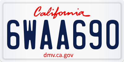 CA license plate 6WAA690