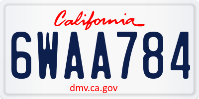 CA license plate 6WAA784